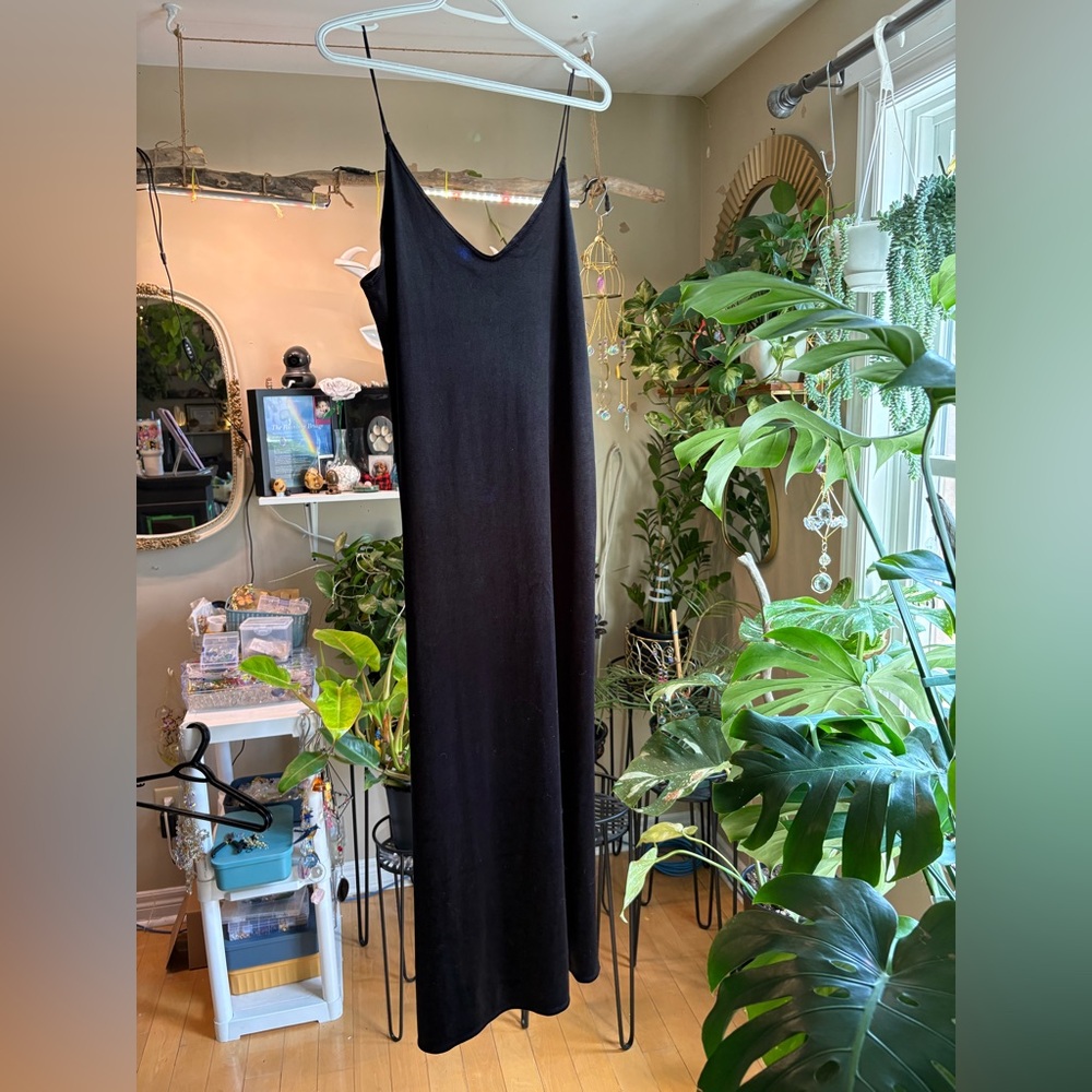 Elegant free people Black Slip Dress